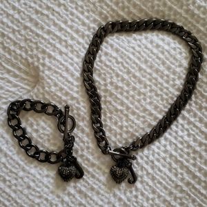Juicy couture chain bracelet and choker